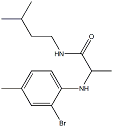 2-[(2-bromo-4-methylphenyl)amino]-N-(3-methylbutyl)propanamide,,结构式