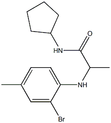 2-[(2-bromo-4-methylphenyl)amino]-N-cyclopentylpropanamide 化学構造式