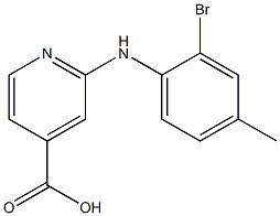 2-[(2-bromo-4-methylphenyl)amino]pyridine-4-carboxylic acid,,结构式