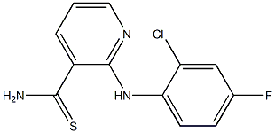 2-[(2-chloro-4-fluorophenyl)amino]pyridine-3-carbothioamide,,结构式