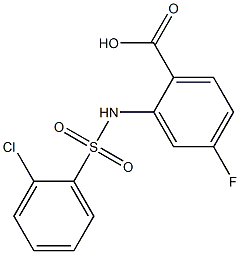 2-[(2-chlorobenzene)sulfonamido]-4-fluorobenzoic acid Struktur