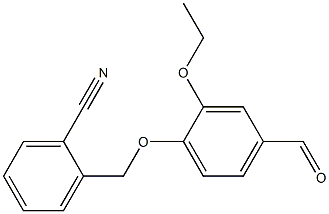 2-[(2-ethoxy-4-formylphenoxy)methyl]benzonitrile 化学構造式