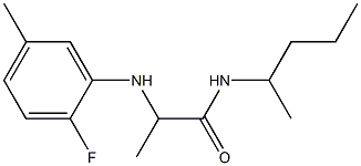 2-[(2-fluoro-5-methylphenyl)amino]-N-(pentan-2-yl)propanamide 结构式