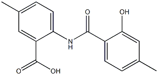 2-[(2-hydroxy-4-methylbenzene)amido]-5-methylbenzoic acid Struktur