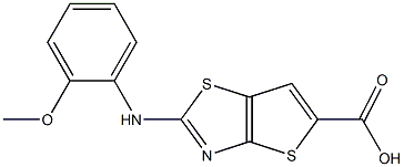 2-[(2-methoxyphenyl)amino]thieno[2,3-d][1,3]thiazole-5-carboxylic acid Struktur