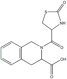 2-[(2-oxo-1,3-thiazolidin-4-yl)carbonyl]-1,2,3,4-tetrahydroisoquinoline-3-carboxylic acid 化学構造式