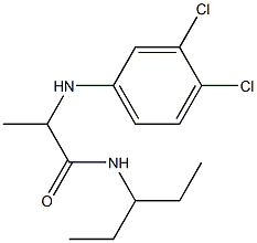 2-[(3,4-dichlorophenyl)amino]-N-(pentan-3-yl)propanamide 化学構造式