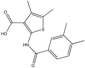 2-[(3,4-dimethylbenzene)amido]-4,5-dimethylthiophene-3-carboxylic acid Structure