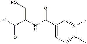 2-[(3,4-dimethylphenyl)formamido]-3-hydroxypropanoic acid Struktur