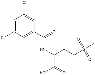 2-[(3,5-dichlorophenyl)formamido]-4-methanesulfonylbutanoic acid,,结构式