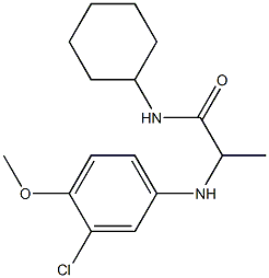 2-[(3-chloro-4-methoxyphenyl)amino]-N-cyclohexylpropanamide,,结构式