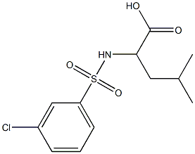 2-[(3-chlorobenzene)sulfonamido]-4-methylpentanoic acid 结构式
