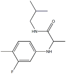 2-[(3-fluoro-4-methylphenyl)amino]-N-(2-methylpropyl)propanamide 结构式