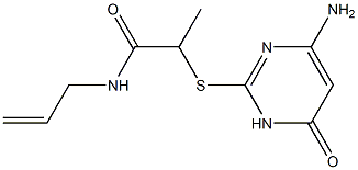 2-[(4-amino-6-oxo-1,6-dihydropyrimidin-2-yl)sulfanyl]-N-(prop-2-en-1-yl)propanamide,,结构式