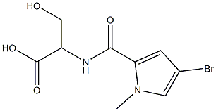 2-[(4-bromo-1-methyl-1H-pyrrol-2-yl)formamido]-3-hydroxypropanoic acid Structure