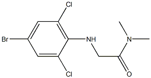2-[(4-bromo-2,6-dichlorophenyl)amino]-N,N-dimethylacetamide 化学構造式