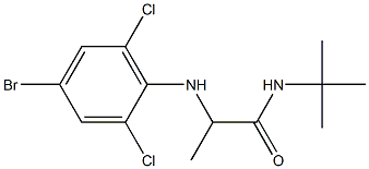 2-[(4-bromo-2,6-dichlorophenyl)amino]-N-tert-butylpropanamide Struktur