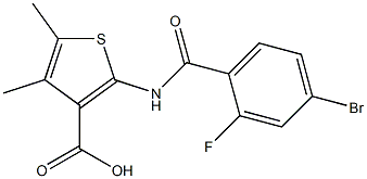 2-[(4-bromo-2-fluorobenzene)amido]-4,5-dimethylthiophene-3-carboxylic acid,,结构式