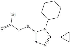 2-[(4-cyclohexyl-5-cyclopropyl-4H-1,2,4-triazol-3-yl)sulfanyl]acetic acid,,结构式