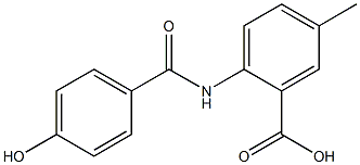 2-[(4-hydroxybenzoyl)amino]-5-methylbenzoic acid 化学構造式
