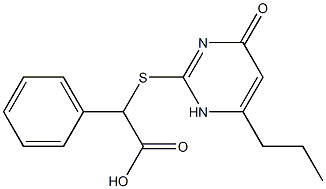 2-[(4-oxo-6-propyl-1,4-dihydropyrimidin-2-yl)sulfanyl]-2-phenylacetic acid Struktur