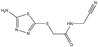 2-[(5-amino-1,3,4-thiadiazol-2-yl)sulfanyl]-N-(cyanomethyl)acetamide,,结构式