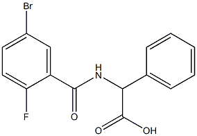 2-[(5-bromo-2-fluorophenyl)formamido]-2-phenylacetic acid 化学構造式