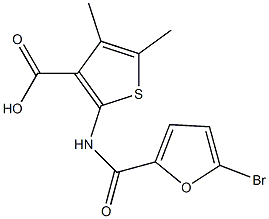 2-[(5-bromo-2-furoyl)amino]-4,5-dimethylthiophene-3-carboxylic acid 结构式