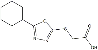 2-[(5-cyclohexyl-1,3,4-oxadiazol-2-yl)sulfanyl]acetic acid,,结构式