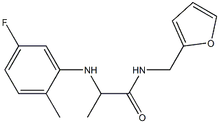 2-[(5-fluoro-2-methylphenyl)amino]-N-(furan-2-ylmethyl)propanamide,,结构式