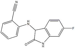 2-[(6-fluoro-2-oxo-2,3-dihydro-1H-indol-3-yl)amino]benzonitrile Struktur