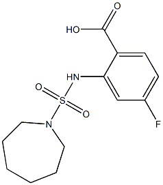 2-[(azepane-1-sulfonyl)amino]-4-fluorobenzoic acid 化学構造式
