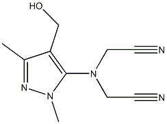 2-[(cyanomethyl)[4-(hydroxymethyl)-1,3-dimethyl-1H-pyrazol-5-yl]amino]acetonitrile,,结构式