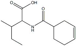 2-[(cyclohex-3-en-1-ylcarbonyl)amino]-3-methylpentanoic acid 化学構造式