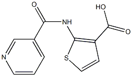 2-[(pyridin-3-ylcarbonyl)amino]thiophene-3-carboxylic acid 化学構造式