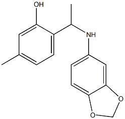 2-[1-(2H-1,3-benzodioxol-5-ylamino)ethyl]-5-methylphenol,,结构式