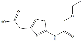 2-[2-(2-ethoxyacetamido)-1,3-thiazol-4-yl]acetic acid 化学構造式