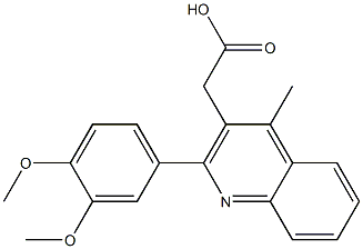 2-[2-(3,4-dimethoxyphenyl)-4-methylquinolin-3-yl]acetic acid,,结构式