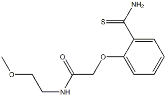 2-[2-(aminocarbonothioyl)phenoxy]-N-(2-methoxyethyl)acetamide,,结构式