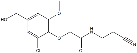 2-[2-chloro-4-(hydroxymethyl)-6-methoxyphenoxy]-N-(2-cyanoethyl)acetamide,,结构式