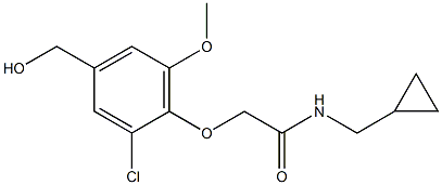 2-[2-chloro-4-(hydroxymethyl)-6-methoxyphenoxy]-N-(cyclopropylmethyl)acetamide 结构式