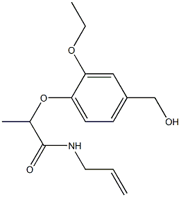 2-[2-ethoxy-4-(hydroxymethyl)phenoxy]-N-(prop-2-en-1-yl)propanamide,,结构式