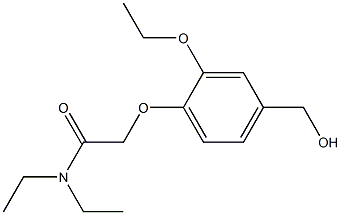 2-[2-ethoxy-4-(hydroxymethyl)phenoxy]-N,N-diethylacetamide Struktur