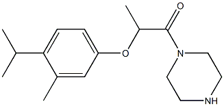 2-[3-methyl-4-(propan-2-yl)phenoxy]-1-(piperazin-1-yl)propan-1-one Structure