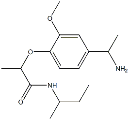 2-[4-(1-aminoethyl)-2-methoxyphenoxy]-N-(butan-2-yl)propanamide 结构式