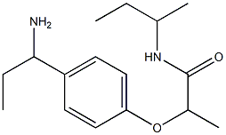 2-[4-(1-aminopropyl)phenoxy]-N-(butan-2-yl)propanamide 化学構造式