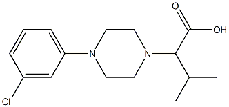 2-[4-(3-chlorophenyl)piperazin-1-yl]-3-methylbutanoic acid,,结构式