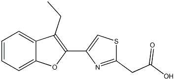 2-[4-(3-ethyl-1-benzofuran-2-yl)-1,3-thiazol-2-yl]acetic acid,,结构式