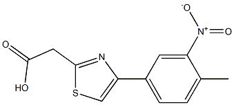 2-[4-(4-methyl-3-nitrophenyl)-1,3-thiazol-2-yl]acetic acid Struktur