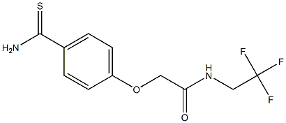 2-[4-(aminocarbonothioyl)phenoxy]-N-(2,2,2-trifluoroethyl)acetamide Struktur